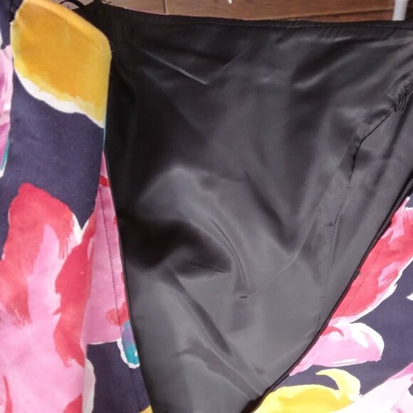 Lillie Rubin | 80's Bold Floral Strapless Party Dress | Size 10 - Picture 12 of 14